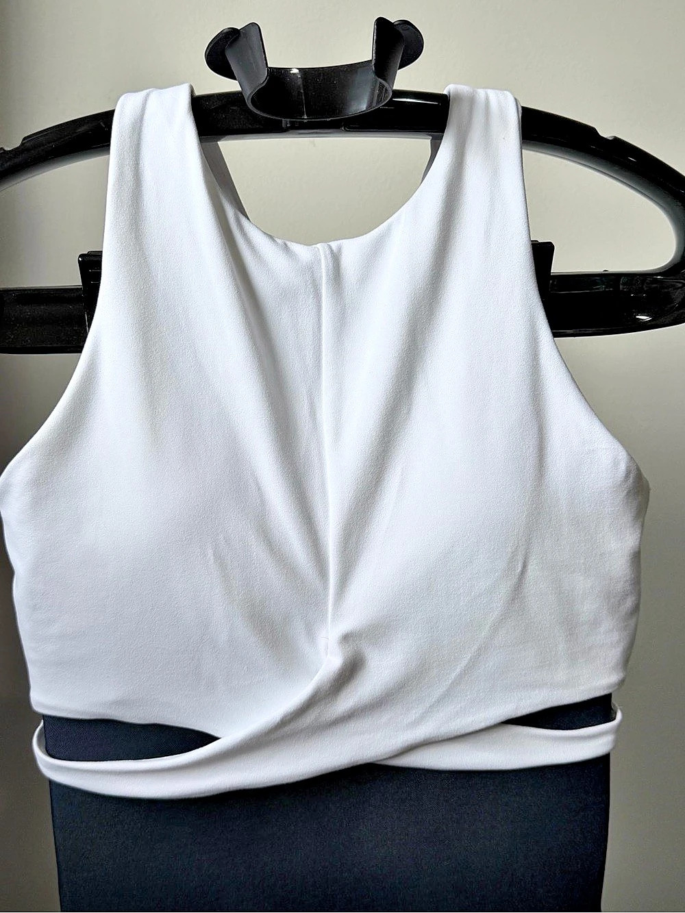 Athleta Conscious Crop Wrap-Front Sports Bra / Top in White Size Medium
